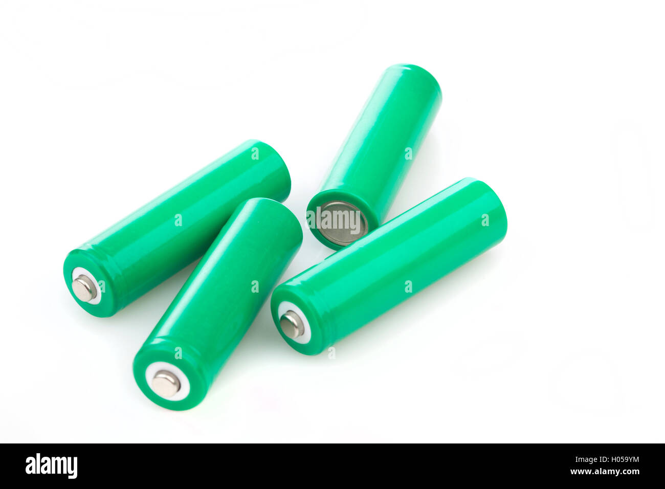 4 wiederaufladbare grünen Eco-Batterien Stockfoto