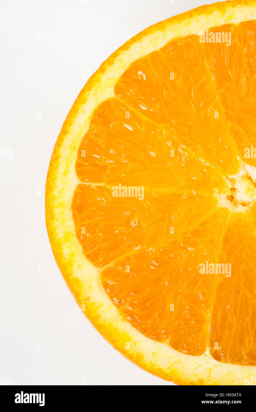 Halbe Citrus Orange saftige Rohkost Obst Zutat zu produzieren Stockfoto