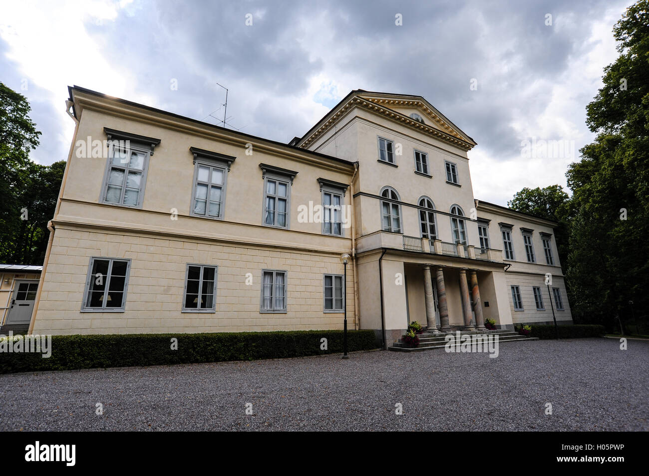 Schweden. Hagaparken ("Haga Park"), oder einfach Haga in Solna nördlich von Stockholm. Haga-Palast (Haga Slott). Stockfoto