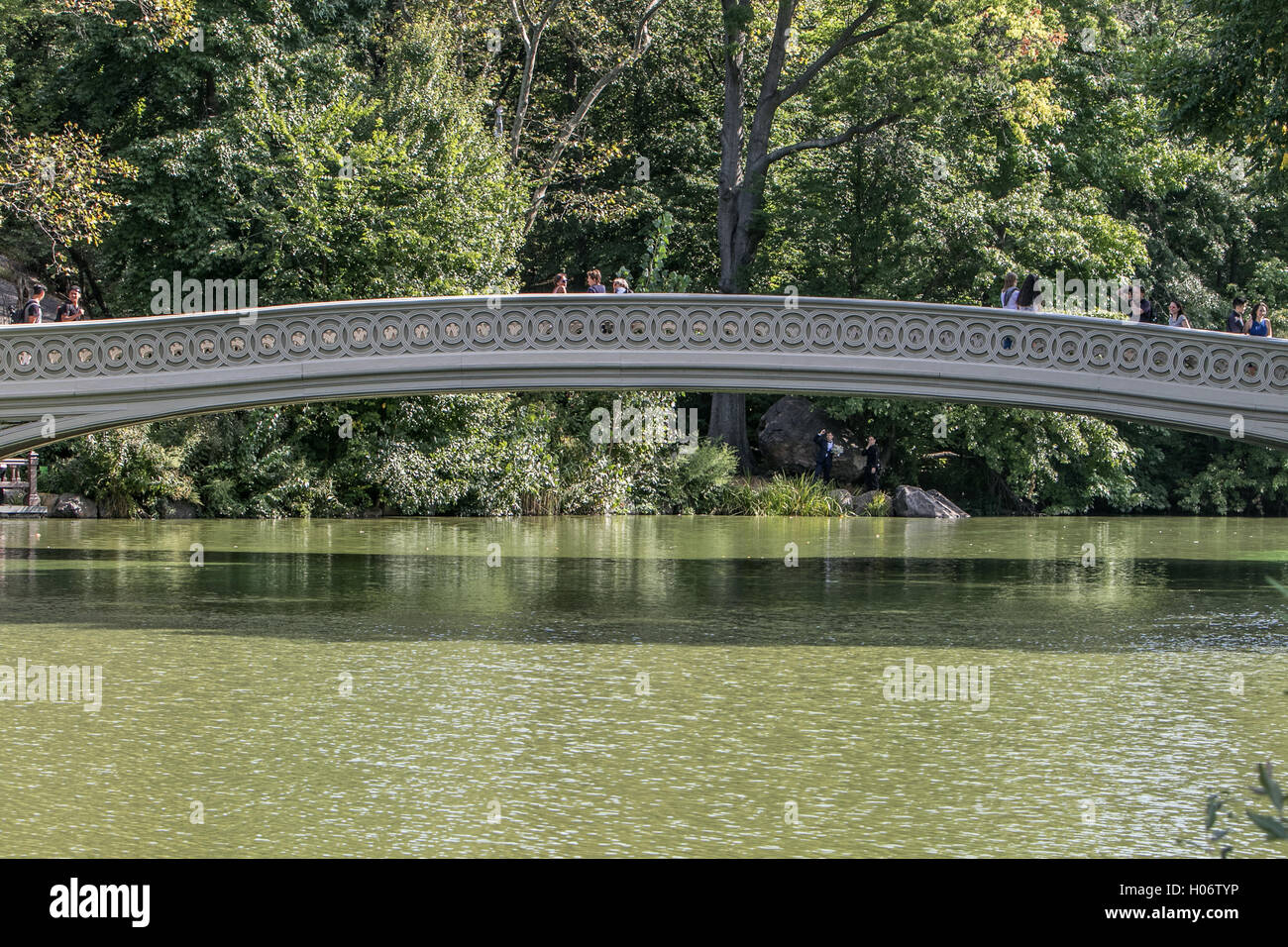 Bogenbrücke im Central Park. Stockfoto