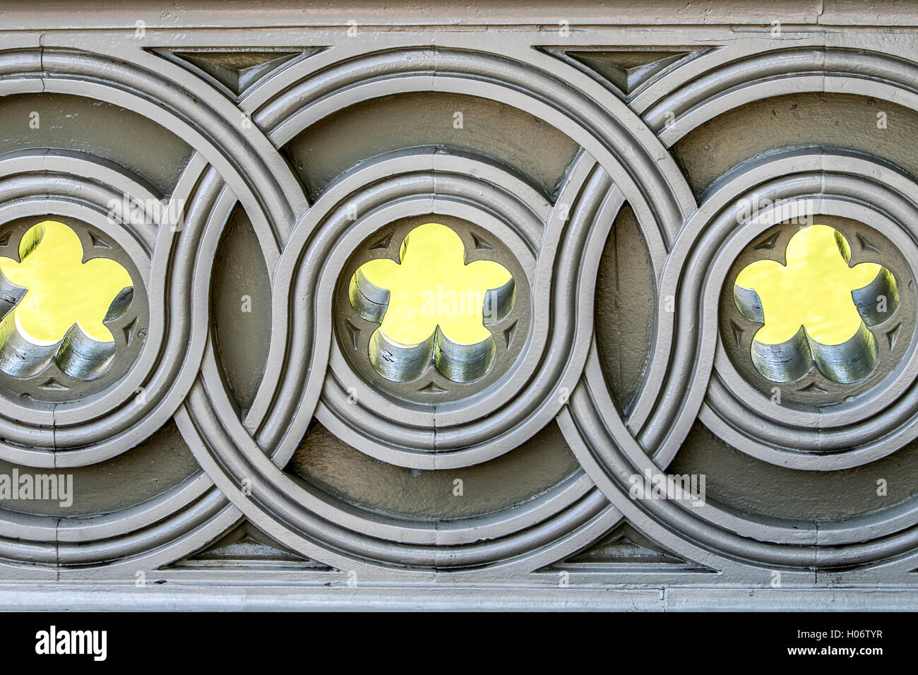 Architektonischen Details der Bogenbrücke im Central Park. Stockfoto