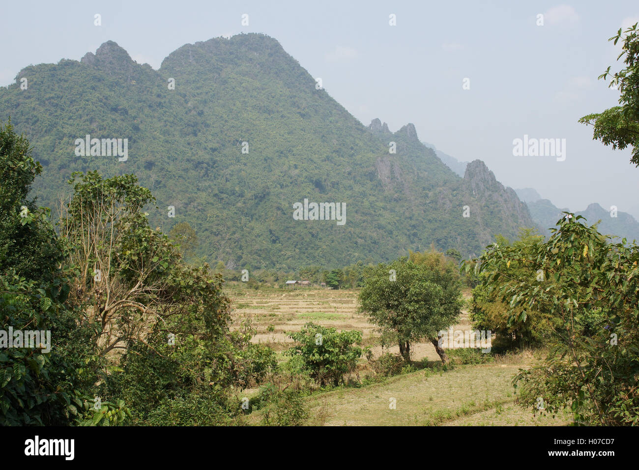 Landschaft rund um Vang Vieng, Laos, Asien Stockfoto