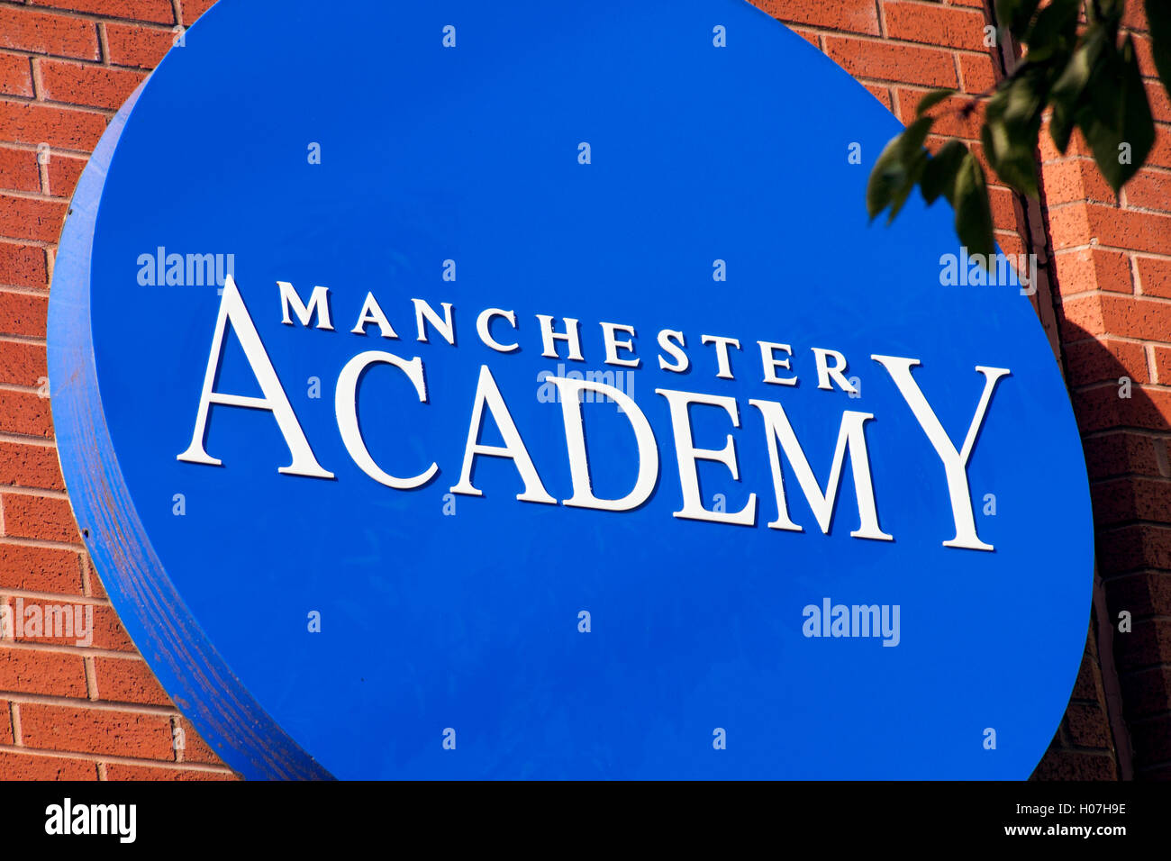 Manchester Academy Konzert Veranstaltungsort Zeichen Stockfoto