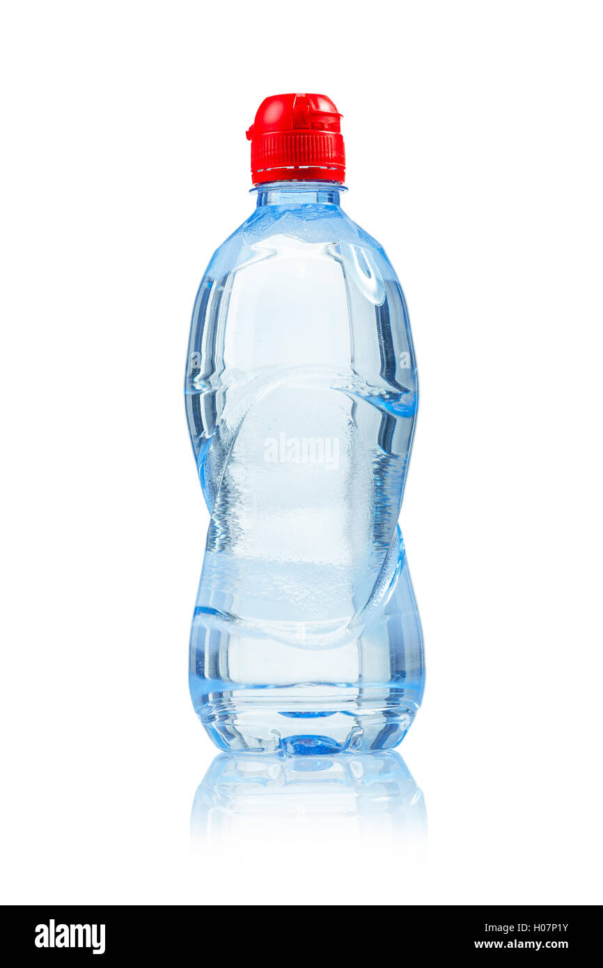 kleine Flasche Wasser isoliert Stockfoto