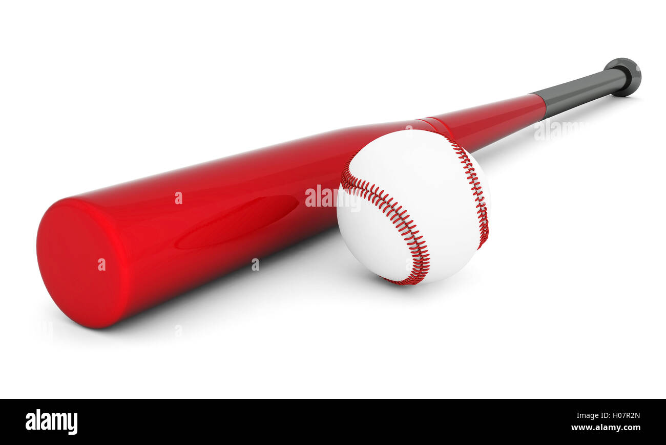 Baseball und Fledermaus Stockfoto
