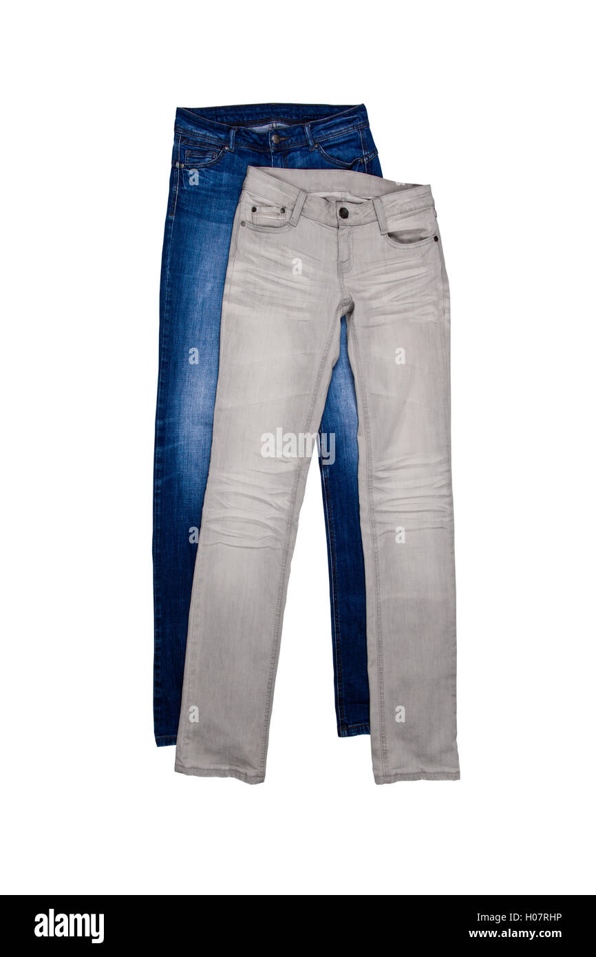 graue und blaue jeans Stockfoto