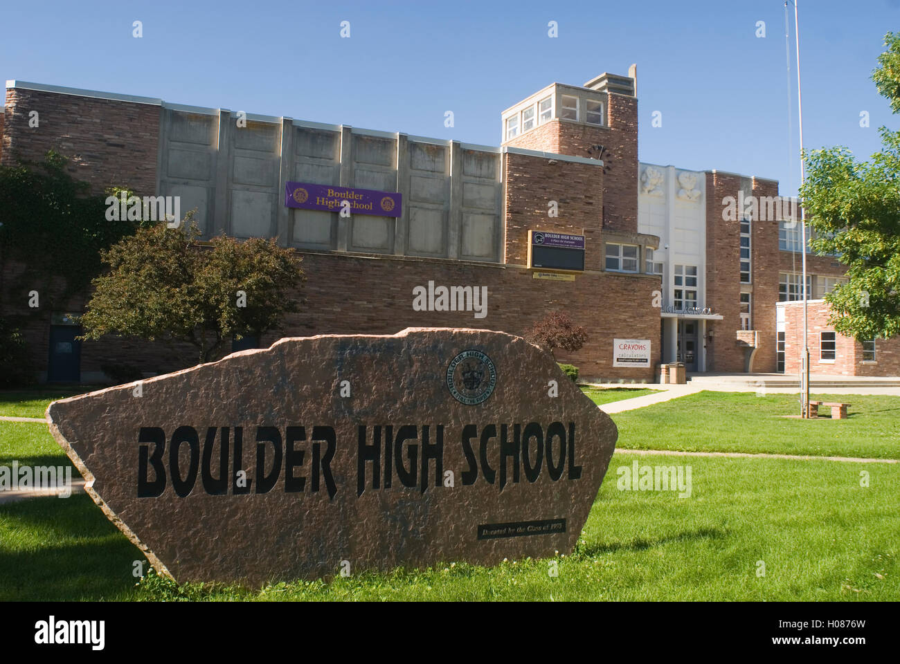 Boulder High School, Boulder Colorado Stockfoto