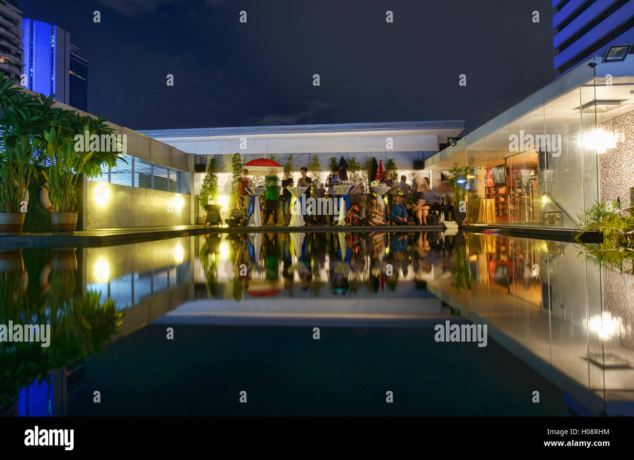 Genießen Sie eine Pool-Party, Bangkok, Thailand Stockfoto