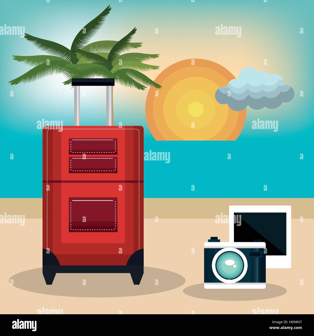 Reisen Urlaub Design Koffer Stock Vektor