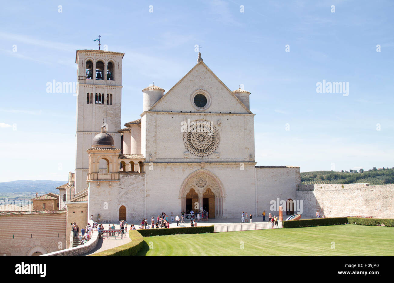 ASSISI, Italien - august 12, 2016: Basilica di San Francesco in Assisi, Italien Stockfoto