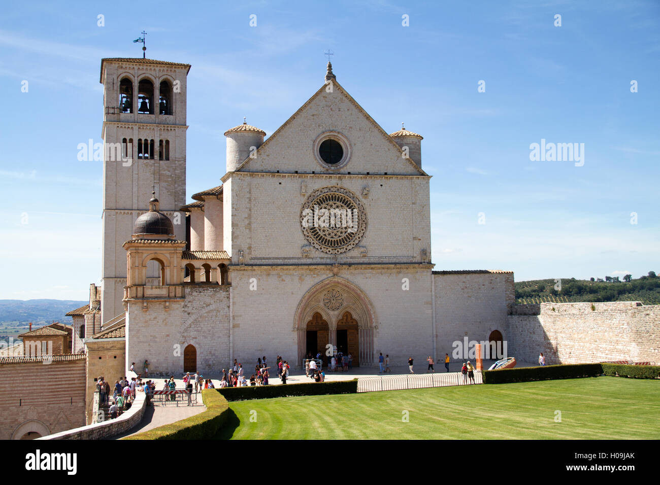 ASSISI, Italien - august 12, 2016: Basilica di San Francesco in Assisi, Italien Stockfoto