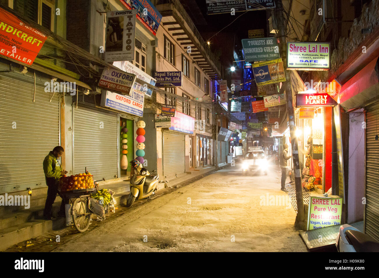 Thamel Bezirks in Kathmandu, Nepal Stockfoto