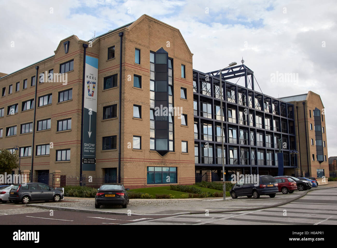 die Kiel-Wohnungen umgebauten Gebäude aus Gewerbeimmobilien Königinnen dock-Liverpool Merseyside UK Stockfoto