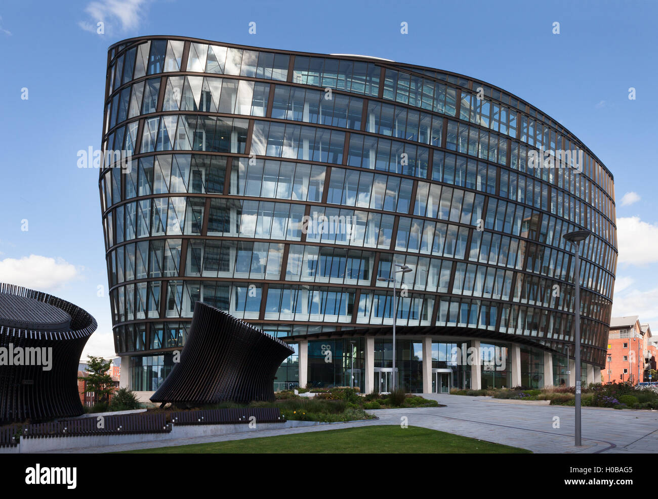 Der Hauptsitz der Co-operative Group, Manchester, in 2011 erbaut, ist das Herzstück der NOMA Bereich der Regeneration in der Stadt. Stockfoto