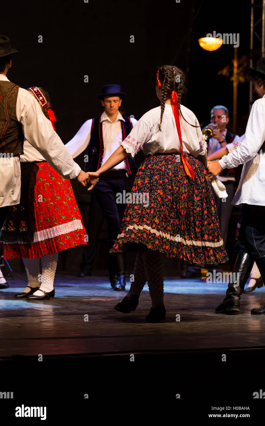 Internationales Volkstanz-Festival (Delikapu Folk Dance Festival), Stadt Pecs Ungarn, 16. august 2016 Stockfoto