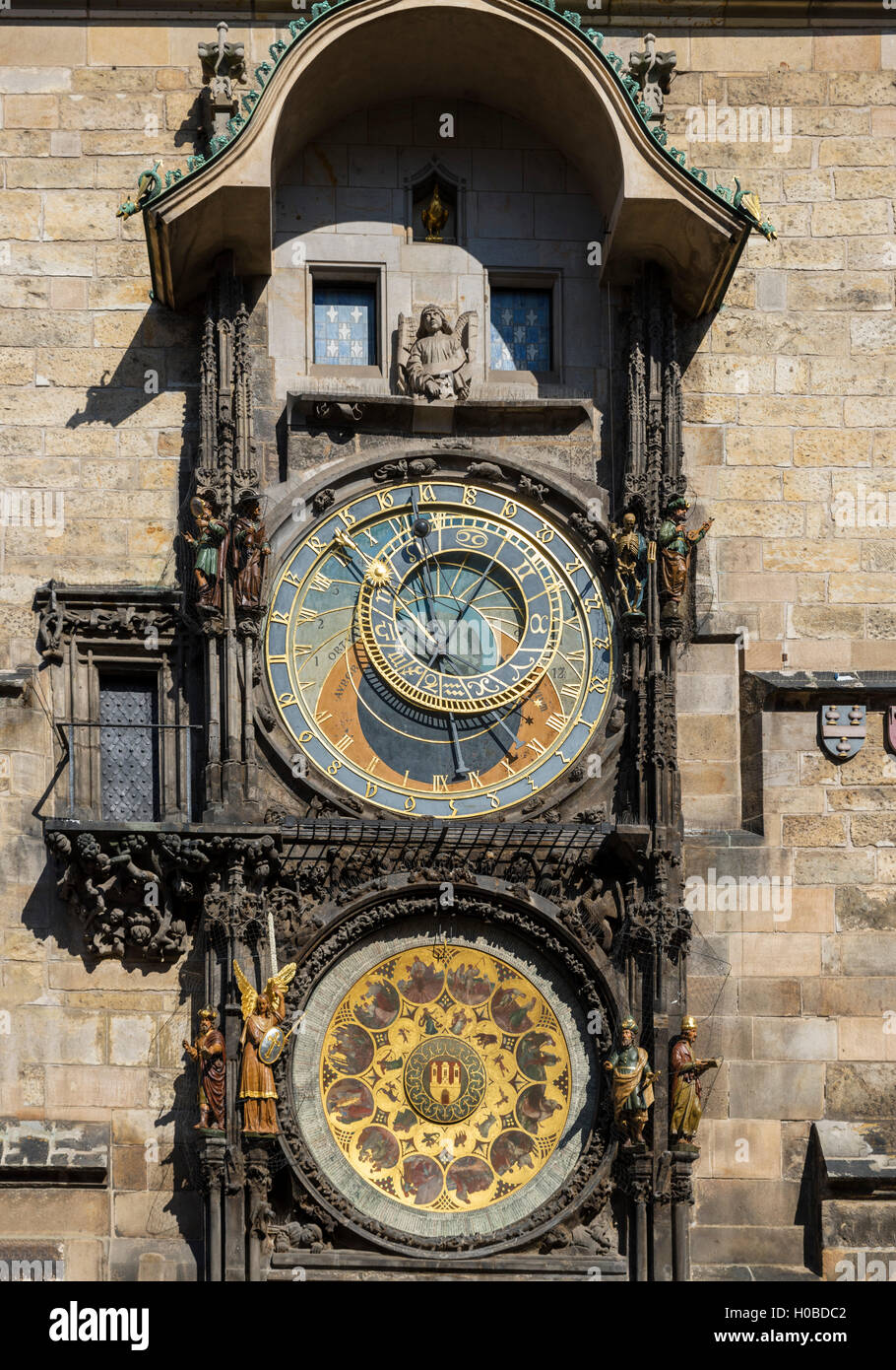 Die historische astronomische Uhr im Altstädter Ring (Jizchak Náměstí), Prag, Tschechische Republik Stockfoto