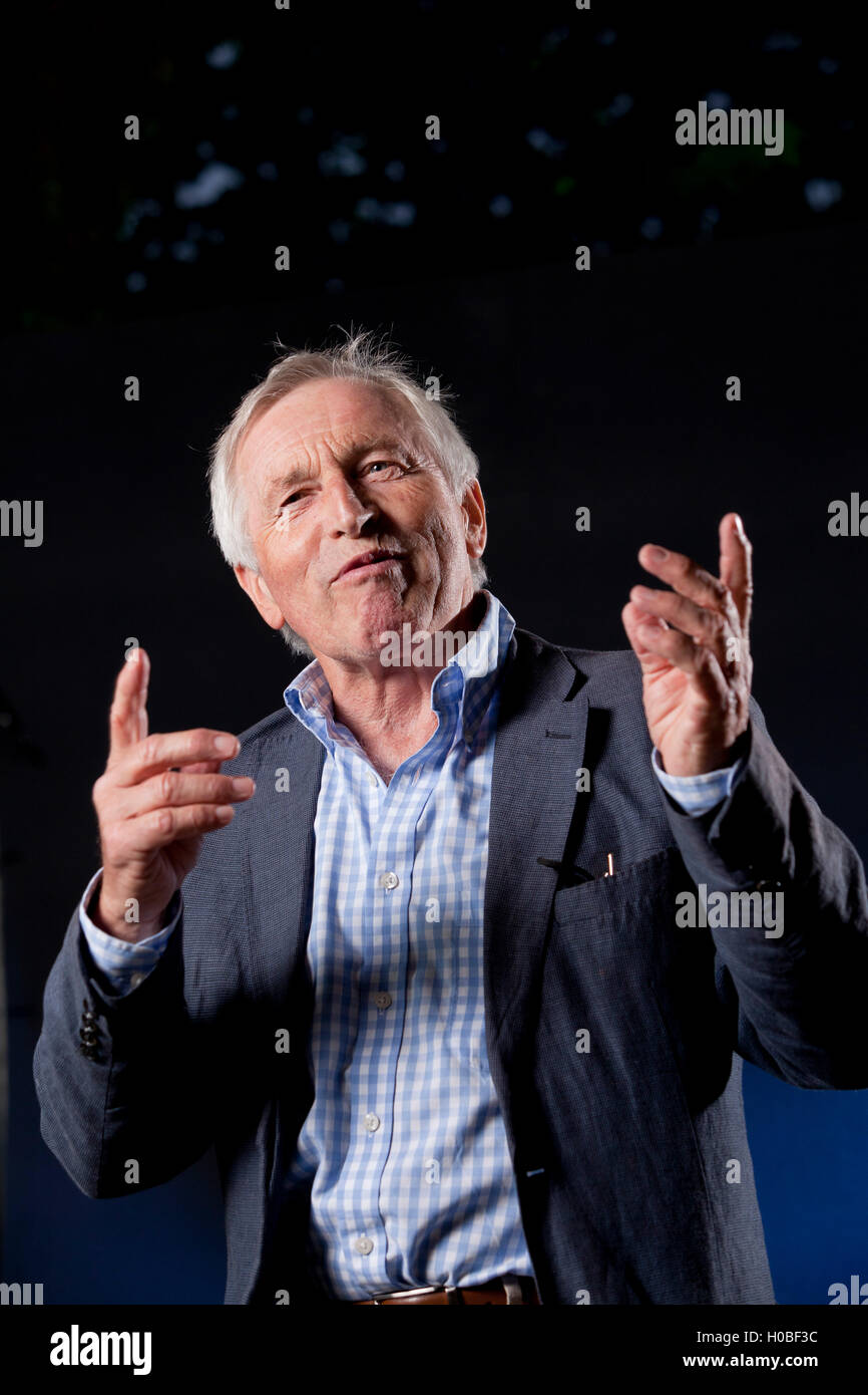 Jonathan Dimbleby, britischer Schriftsteller, Sender und politischer Kommentator beim Edinburgh International Book Festival. Edinburgh, Schottland. 25. August 2016 Stockfoto