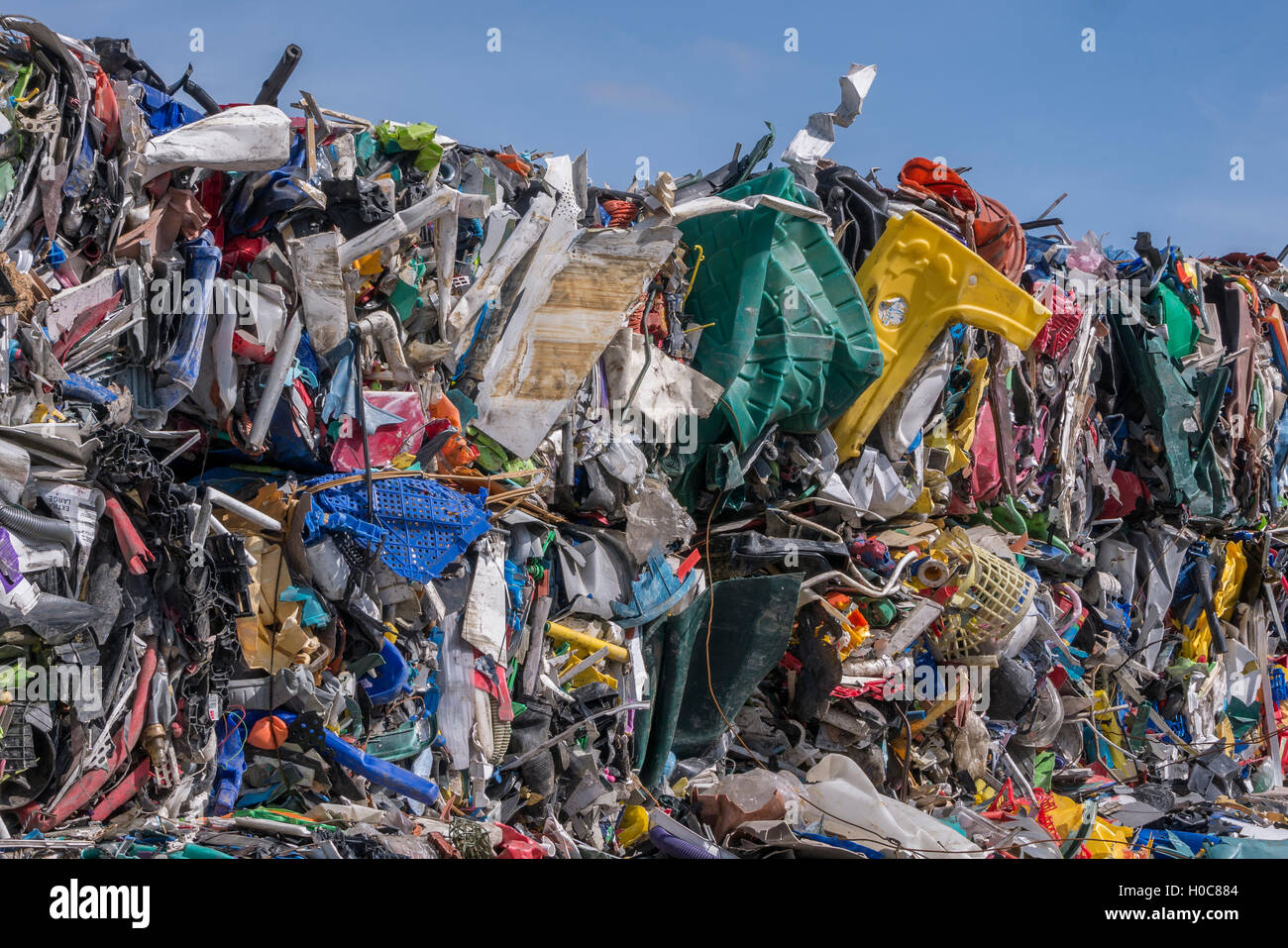 Recycling von Kunststoff-Müll Stockfoto