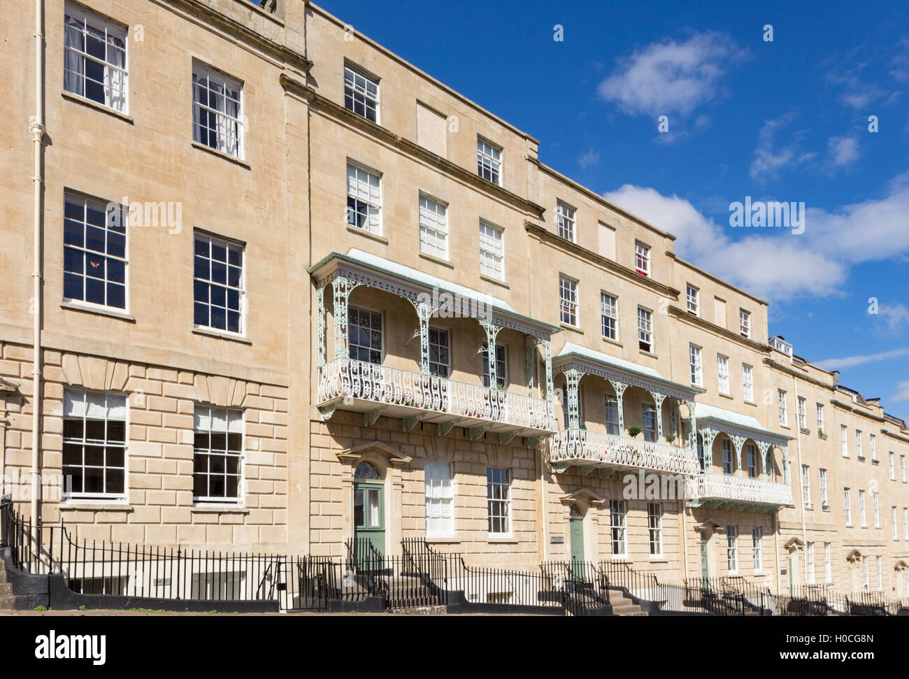 Georgianischen Gebäuden in Charlotte Street, Bristol, England, UK Stockfoto