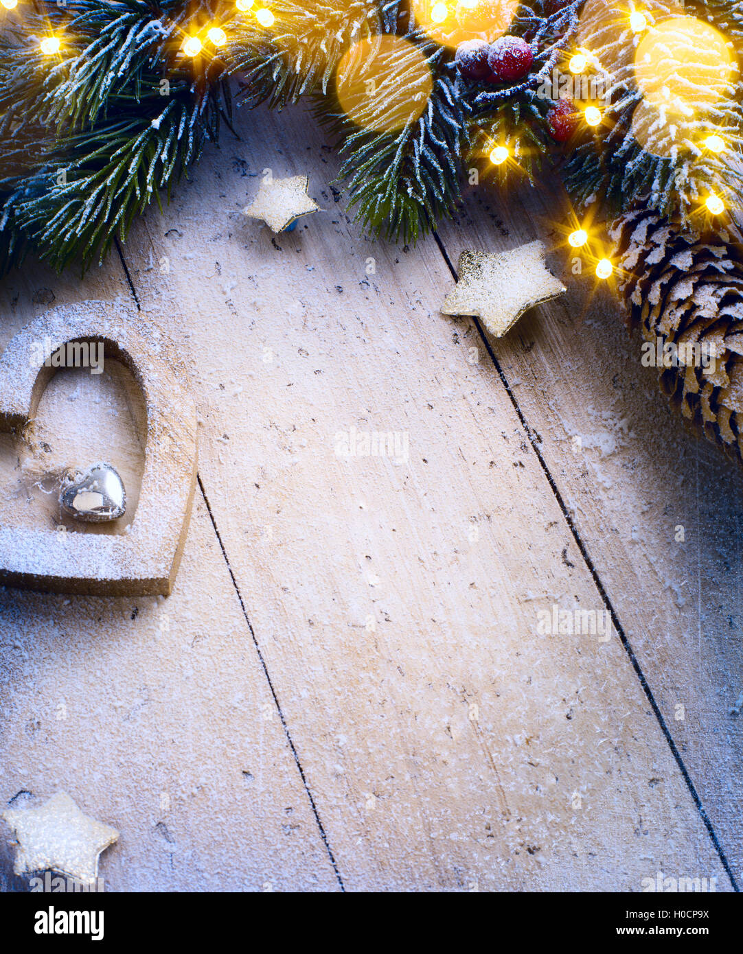 Festliche Weihnachten Hintergrund mit Weihnachtsschmuck Stockfoto