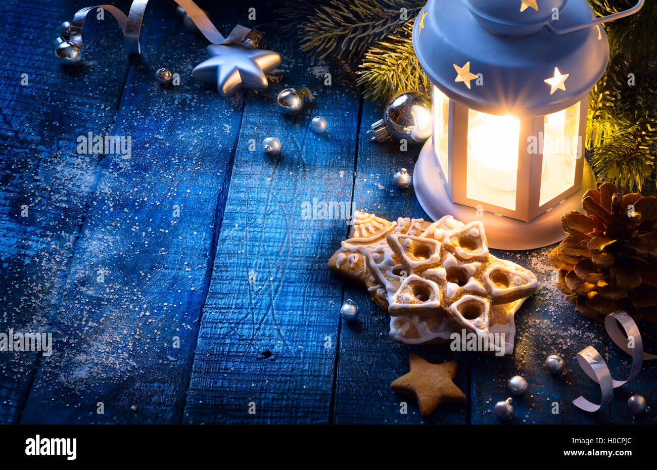 Weihnachten Hintergrund Weihnachten Licht und festliche Dekoration Stockfoto