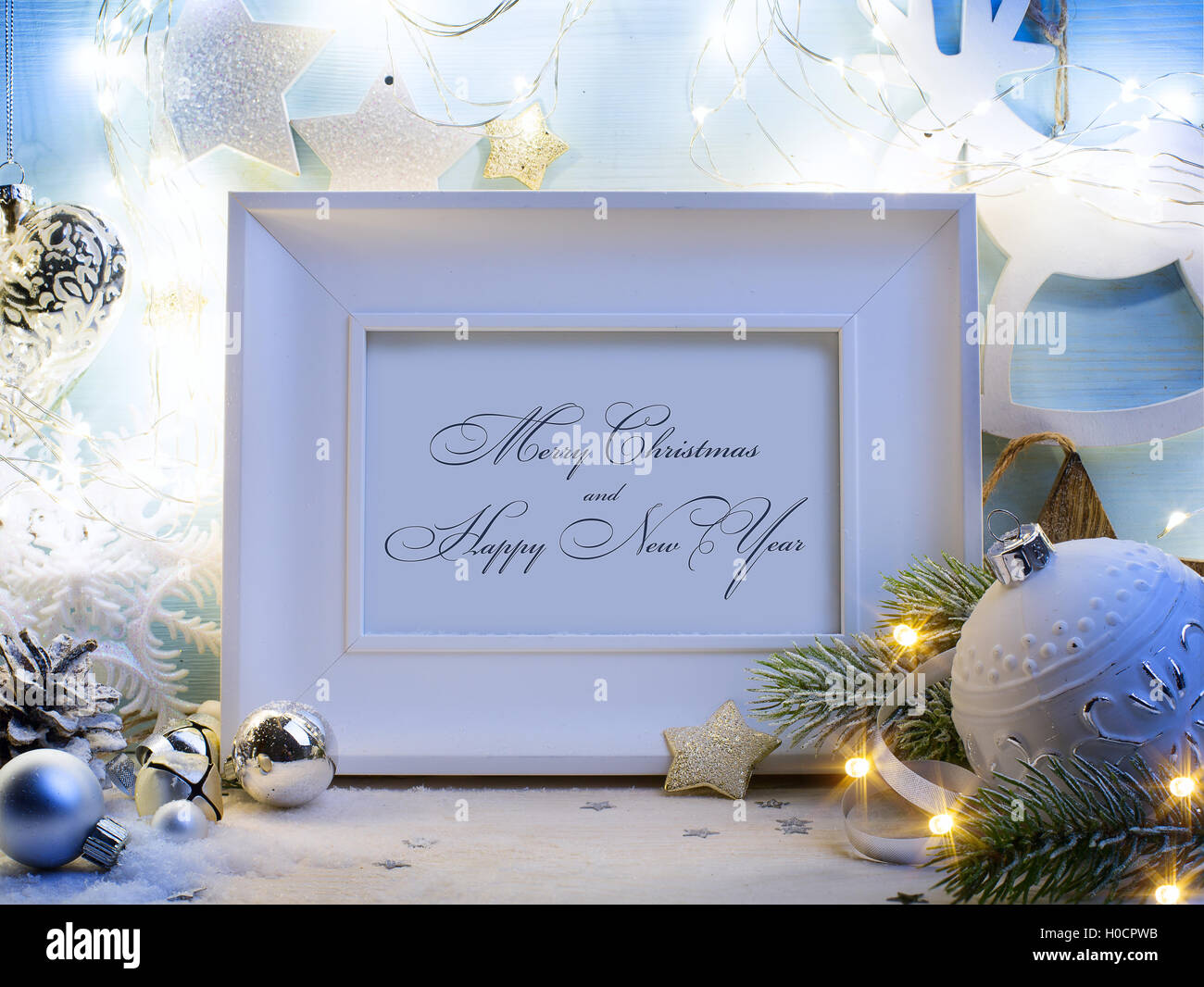 Weihnachten Zierrahmen; Hellen Hintergrund Weihnachten Stockfoto