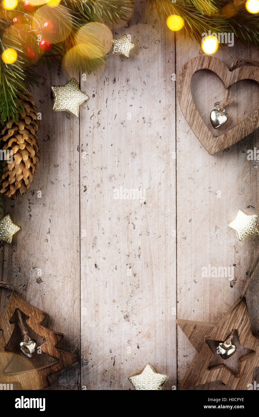 Festliche Weihnachten Hintergrund mit Weihnachtsschmuck Stockfoto