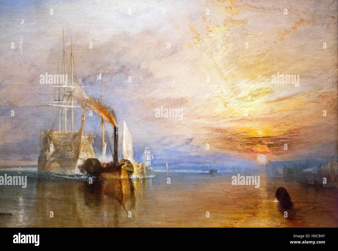 J. M. W. Turner, die kämpfende Temeraire schleppte an ihren letzten Liegeplatz, um ein Ölgemälde in der National Gallery UK aufzulösen Stockfoto