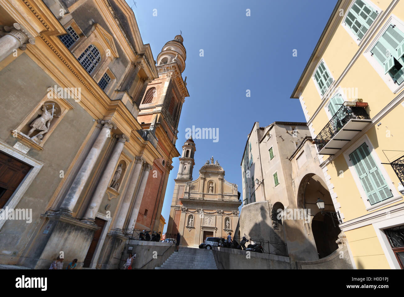 Basilika Saint-Michel-Archange, Menton, Alpes Maritimes, Provence-Alpes-Cote d ' Azur, Frankreich Stockfoto