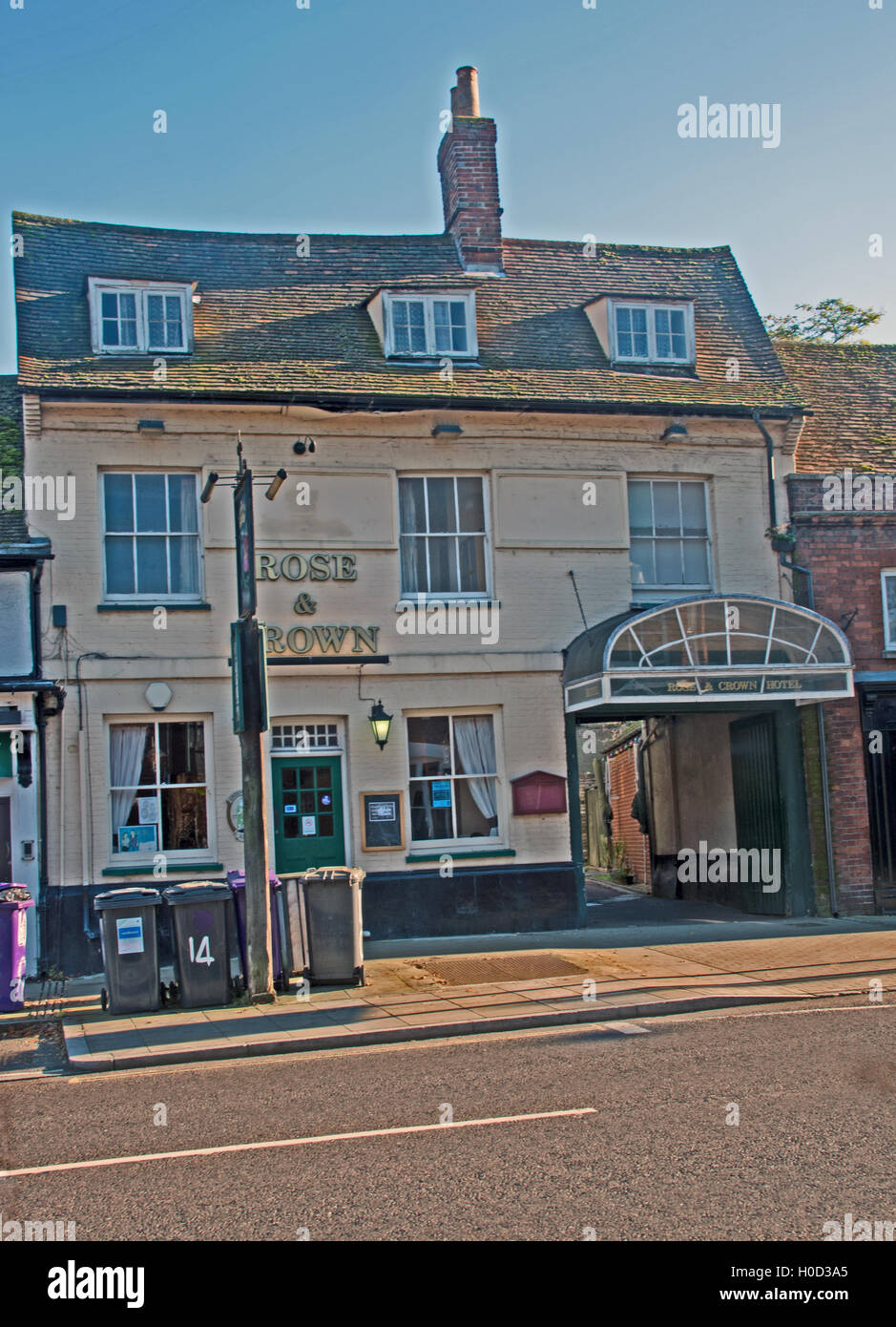 Baldock Hertfordshire Rose und Krone Hotel Pub England Großbritannien Stockfoto