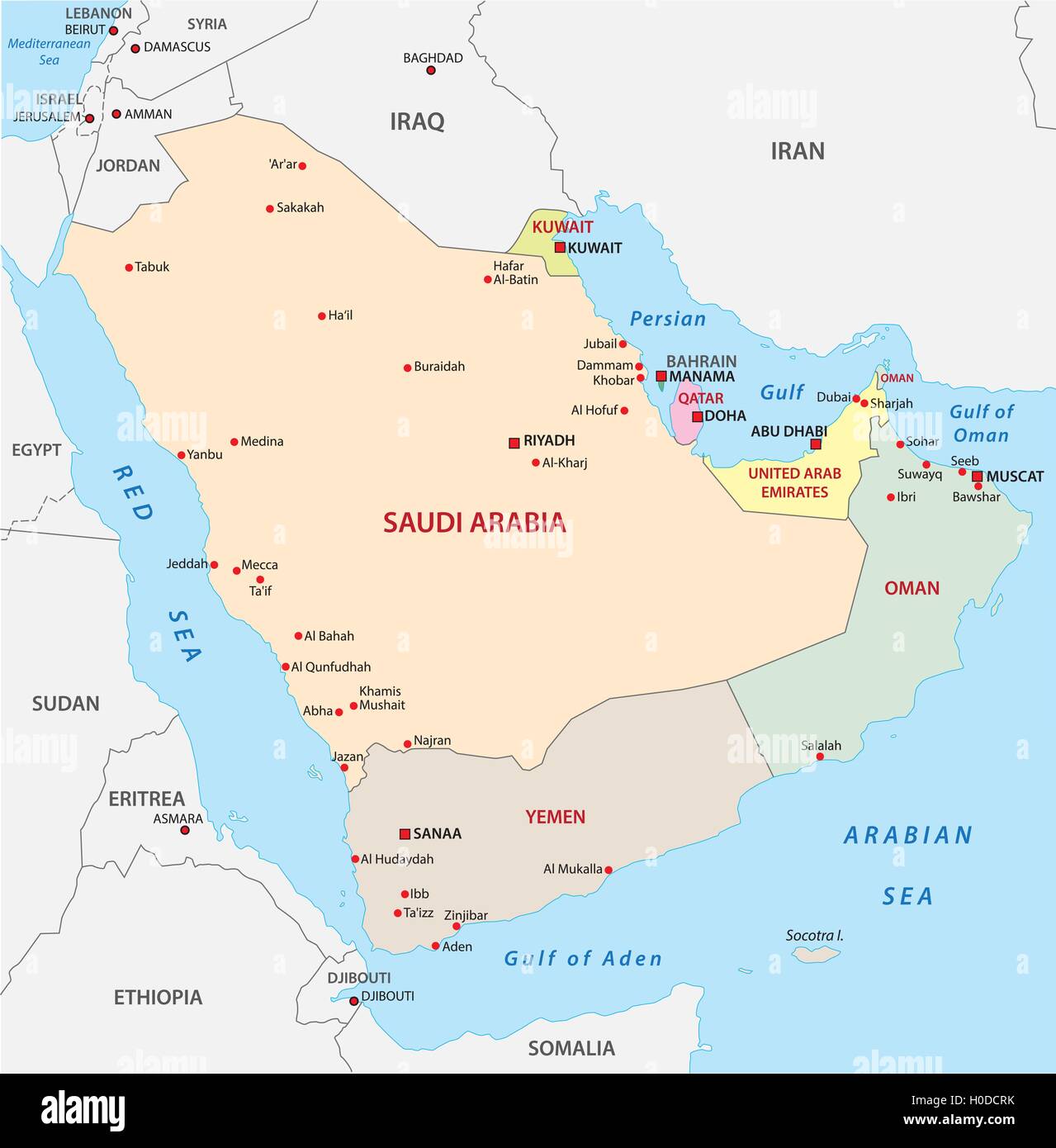 Karte der arabischen Halbinsel Alamy Karte der arabischen Halbinsel Alamy