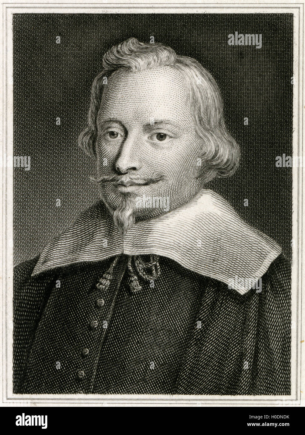 Antike c1800 Gravur, John Pym. John Pym (1584-1643) war ein englischer Parlamentarier, Leiter des langen Parlaments und ein prominenter Kritiker von Königen James I und Charles ich. Er war einer der fünf Mitglieder deren versuchten Festnahme von König Charles i. im House Of Commons von England im Jahre 1642 löste den Bürgerkrieg. QUELLE: ORIGINAL GRAVUR. Stockfoto