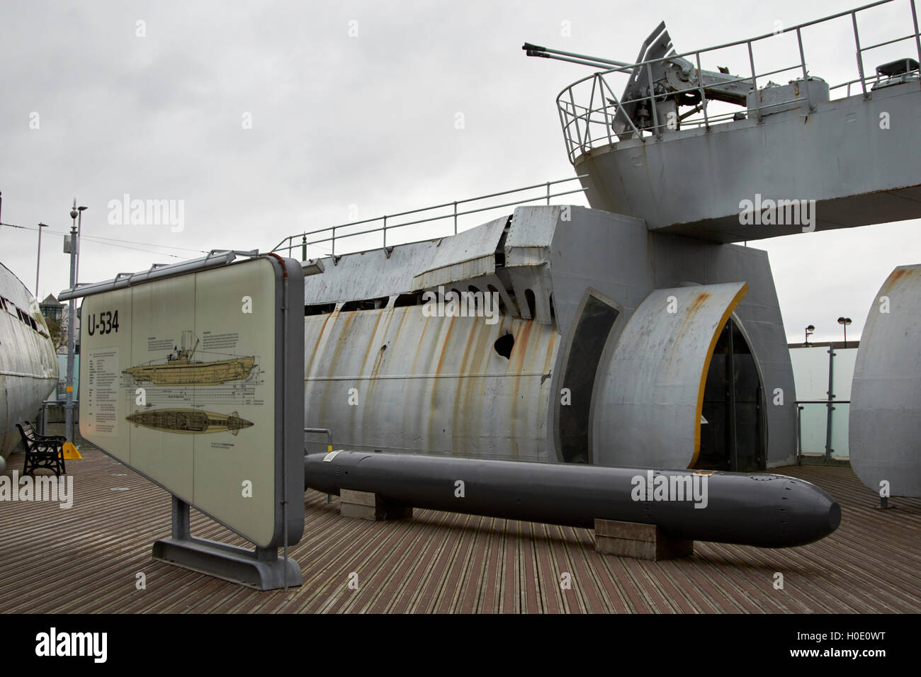 u-534 u-Boot-Museum im u-Boot Geschichte Liverpool Merseyside UK Stockfoto