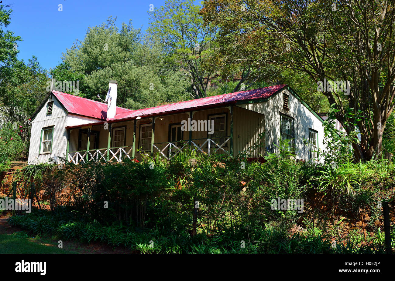 Pilgrims Rest, ein einst Transvaal Gold Fields Dorf jetzt so ziemlich unverändert als Touristenziel, Mpumalanga, Südafrika Stockfoto