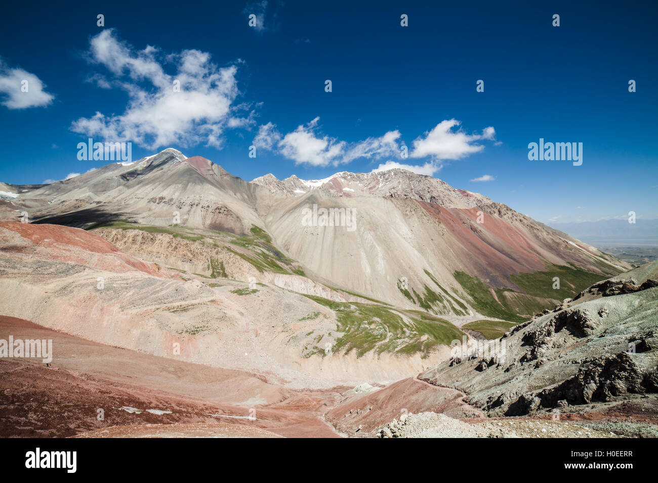 Schöne Aussicht auf Pamir-Gebirge in der Nähe des Peak Lenin, Kirgisistan Stockfoto