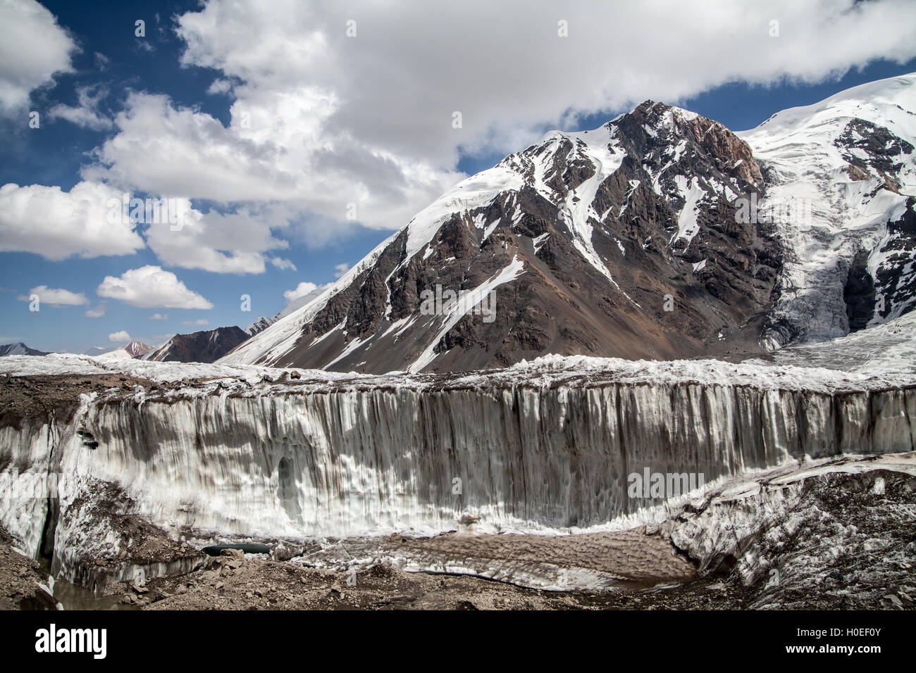 Große Gletscher in der Nähe der Peak Lenin im Pamir-region ...