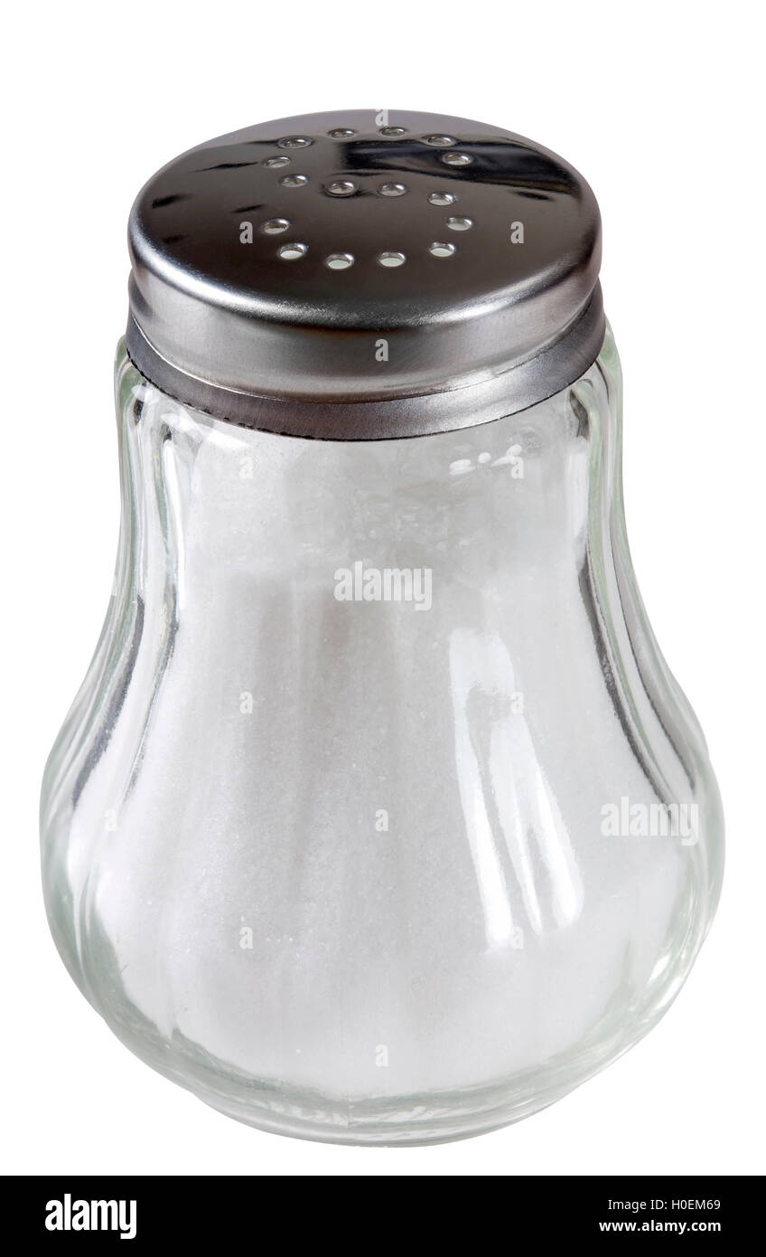 Salzstreuer mit Beschneidungspfad auf weißen Hintergrund isoliert Stockfoto