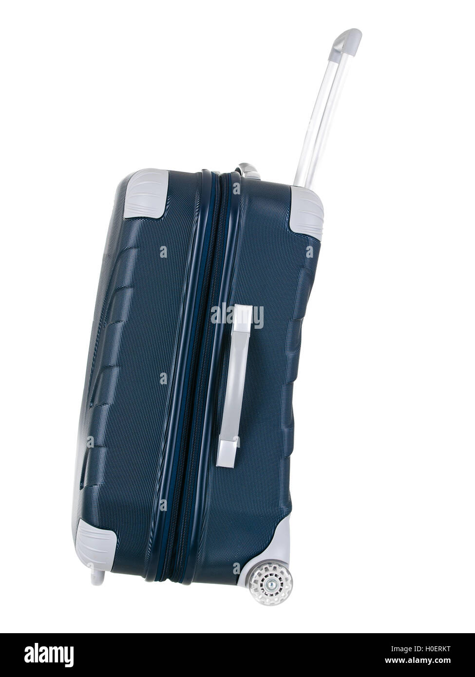 Modernen sanften Schale Gepäck Seitenansicht auf rein weißen Hintergrund Stockfoto