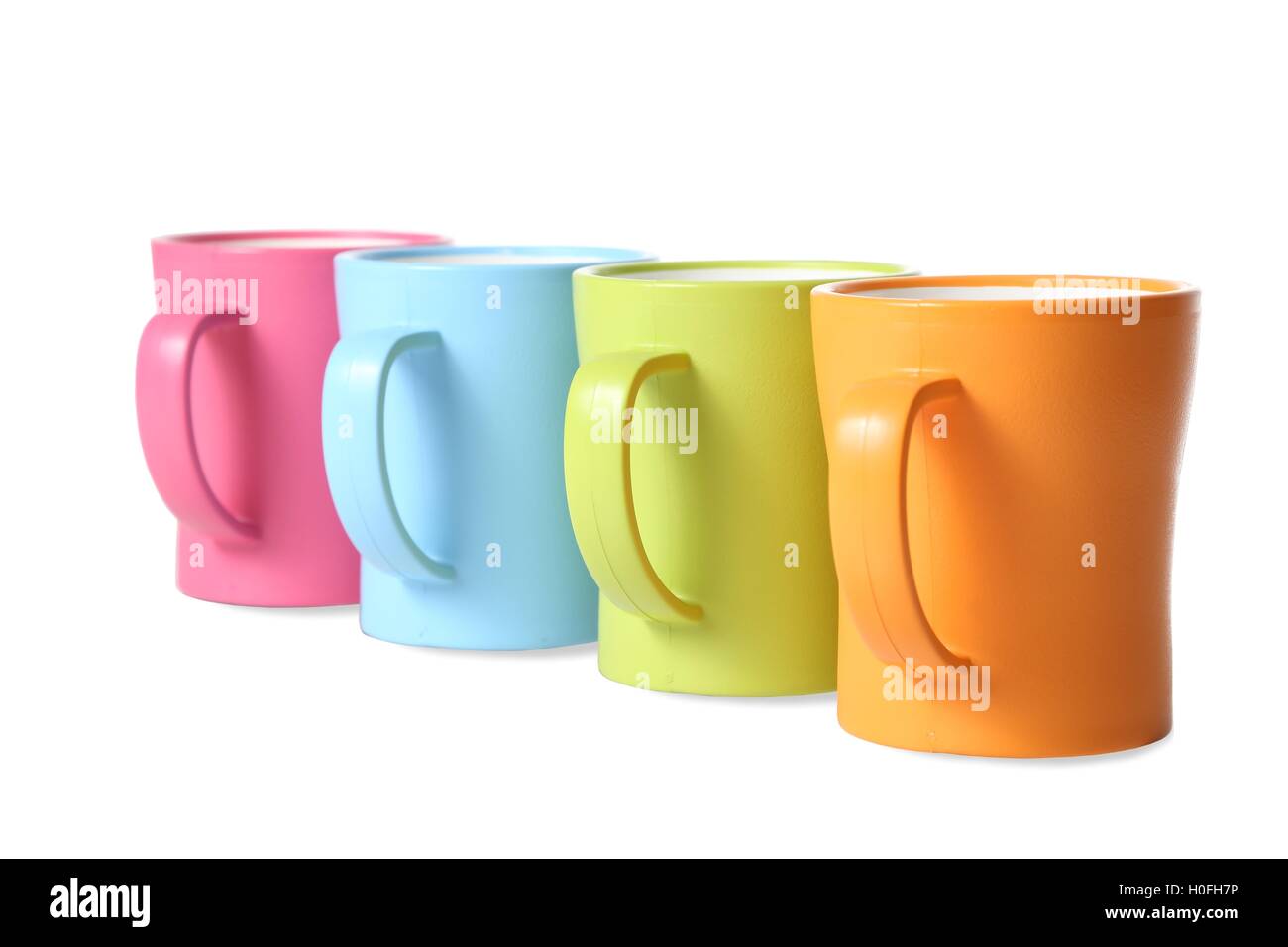 Kaffeebecher in Farben Stockfoto