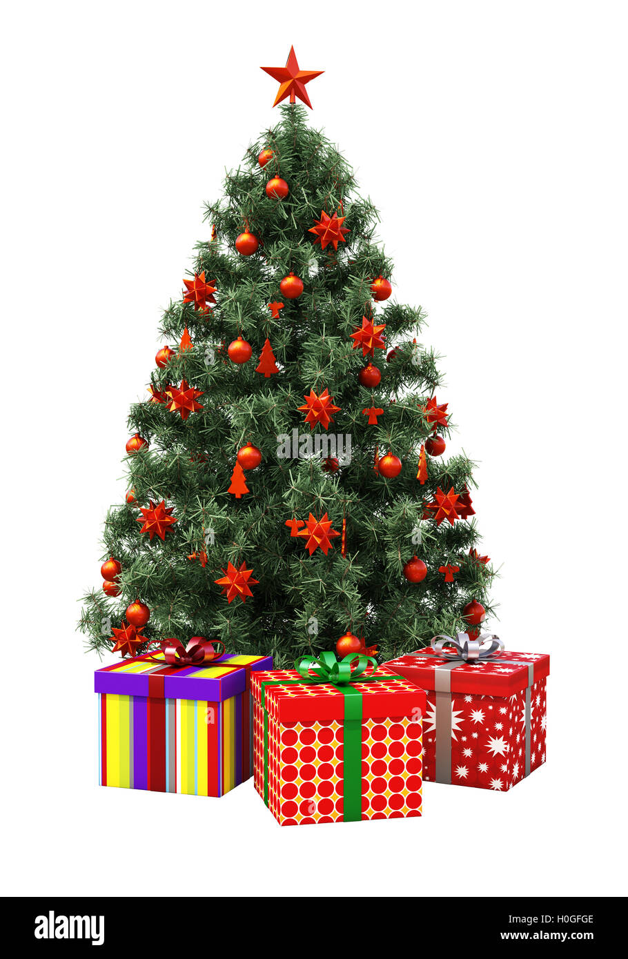 Weihnachtsbaum, isoliert Stockfoto