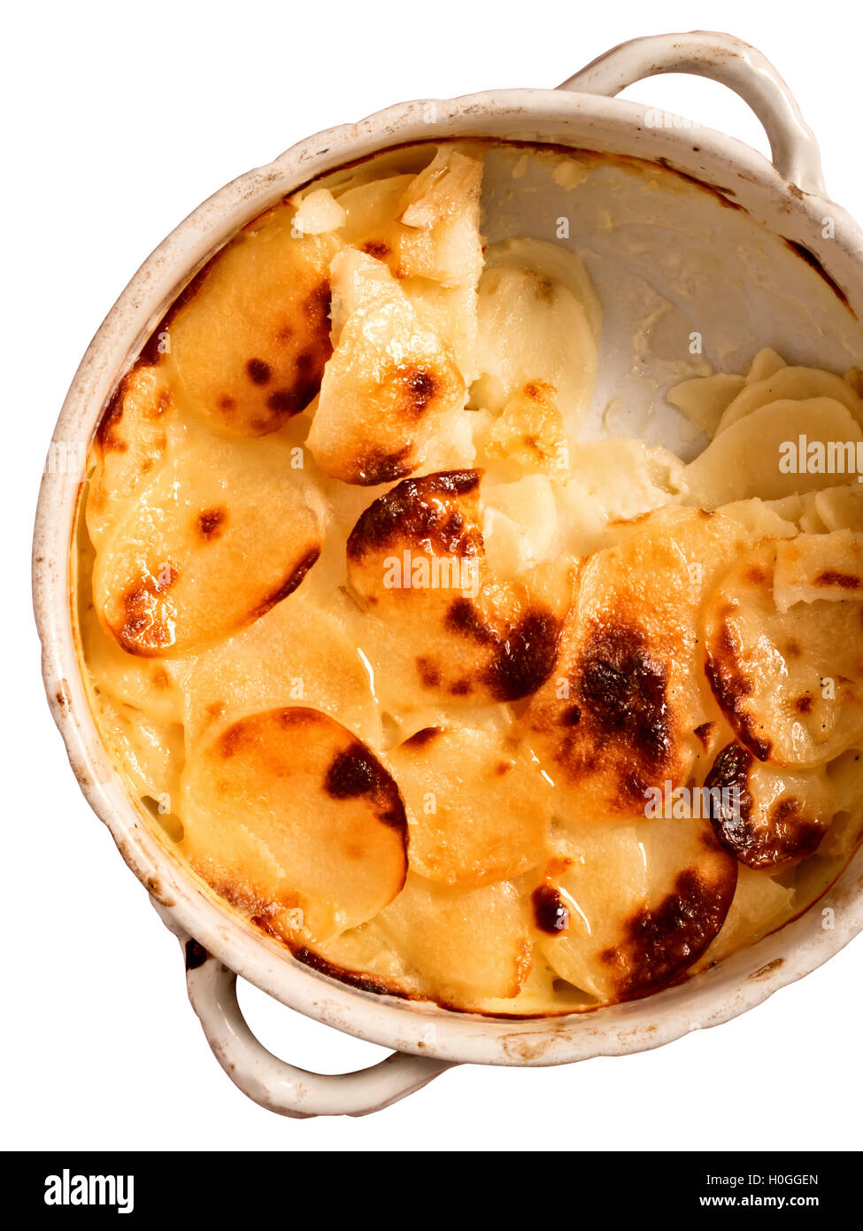 überbackene Kartoffeln Stockfoto