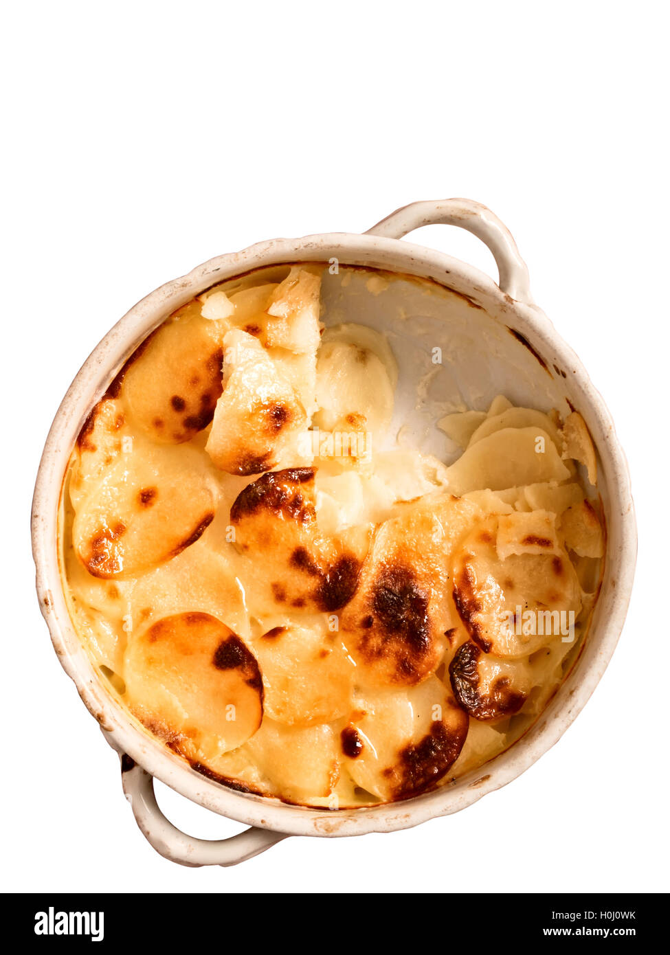 überbackene Kartoffeln Stockfoto