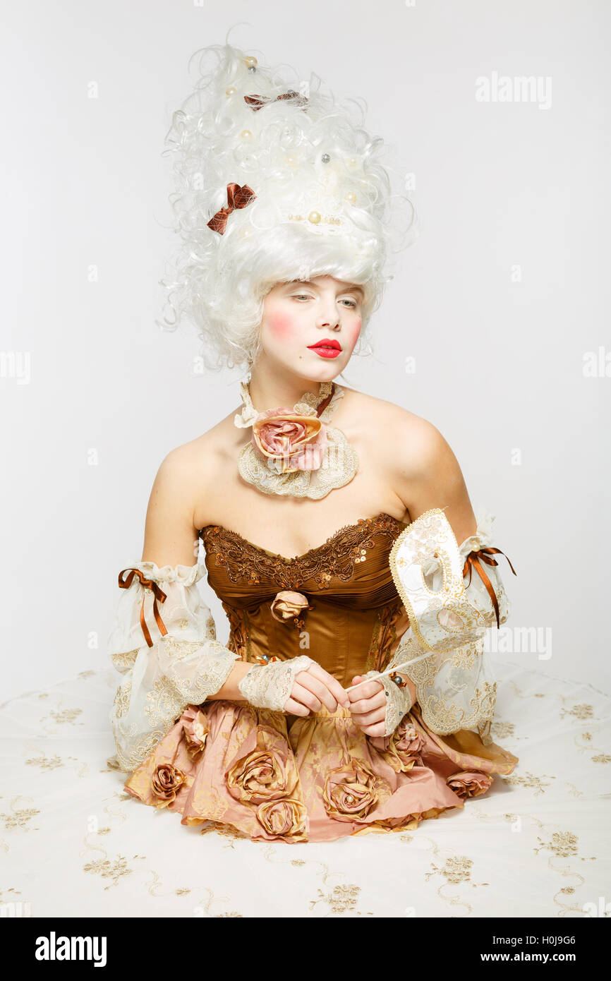 Venetian Princess. Maskenball. Stockfoto