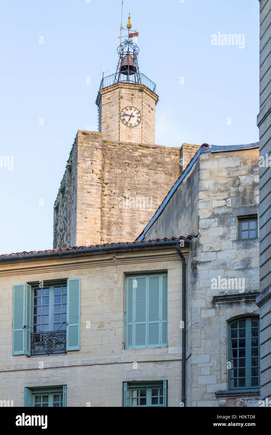Alte Gebäude außen, Uzes, Languedoc, Frankreich Stockfoto