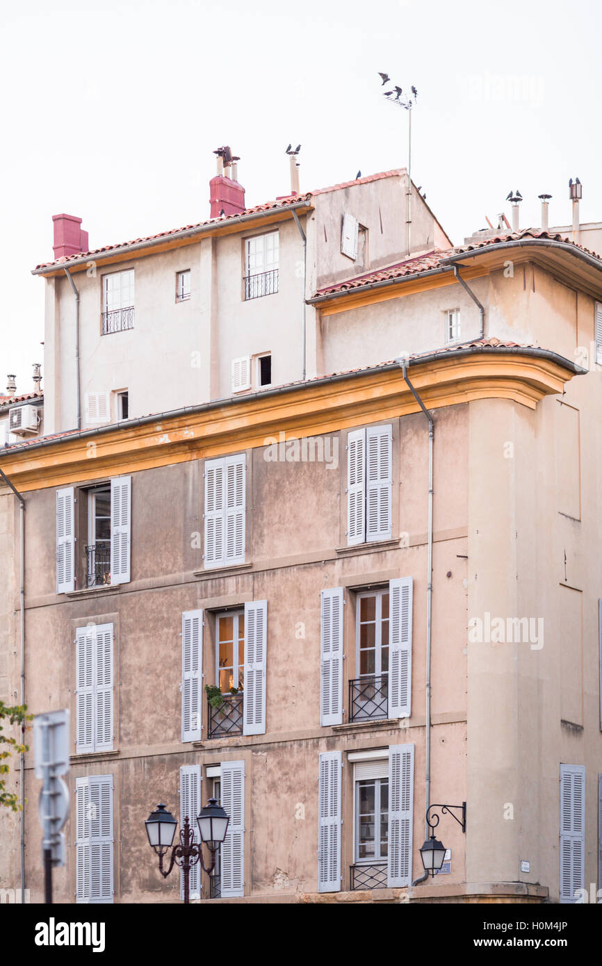 Provenzalische Gebäude und Architektur, Aix en Provence, Frankreich Stockfoto