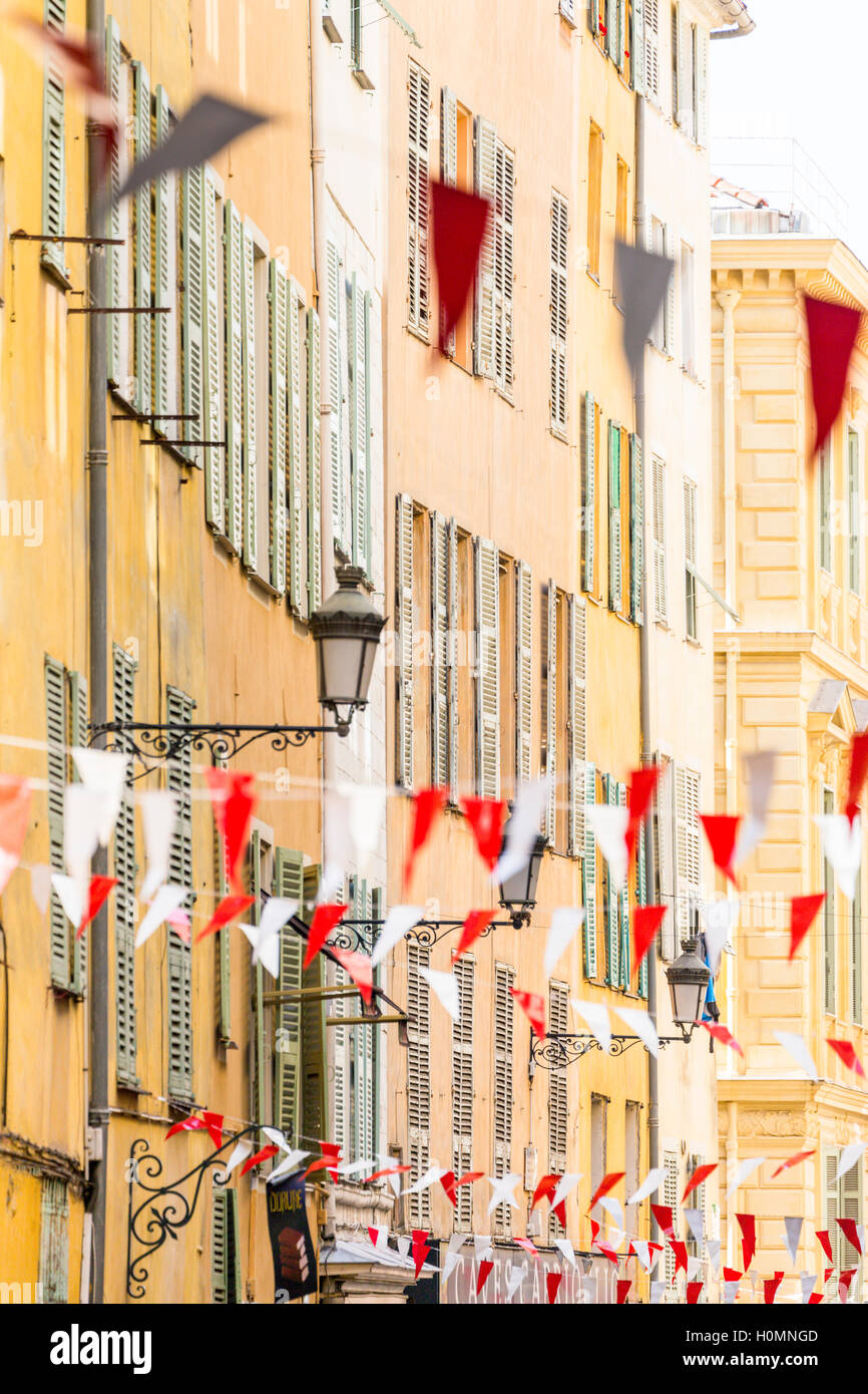 Straßenszene, Rue De La Präfektur, Nizza, Côte d ' Azur, Alpes-Maritimes, Frankreich Stockfoto