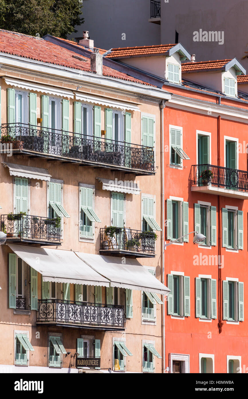 Architekturdetail, Nizza, Côte d ' Azur, Alpes-Maritimes, Frankreich Stockfoto