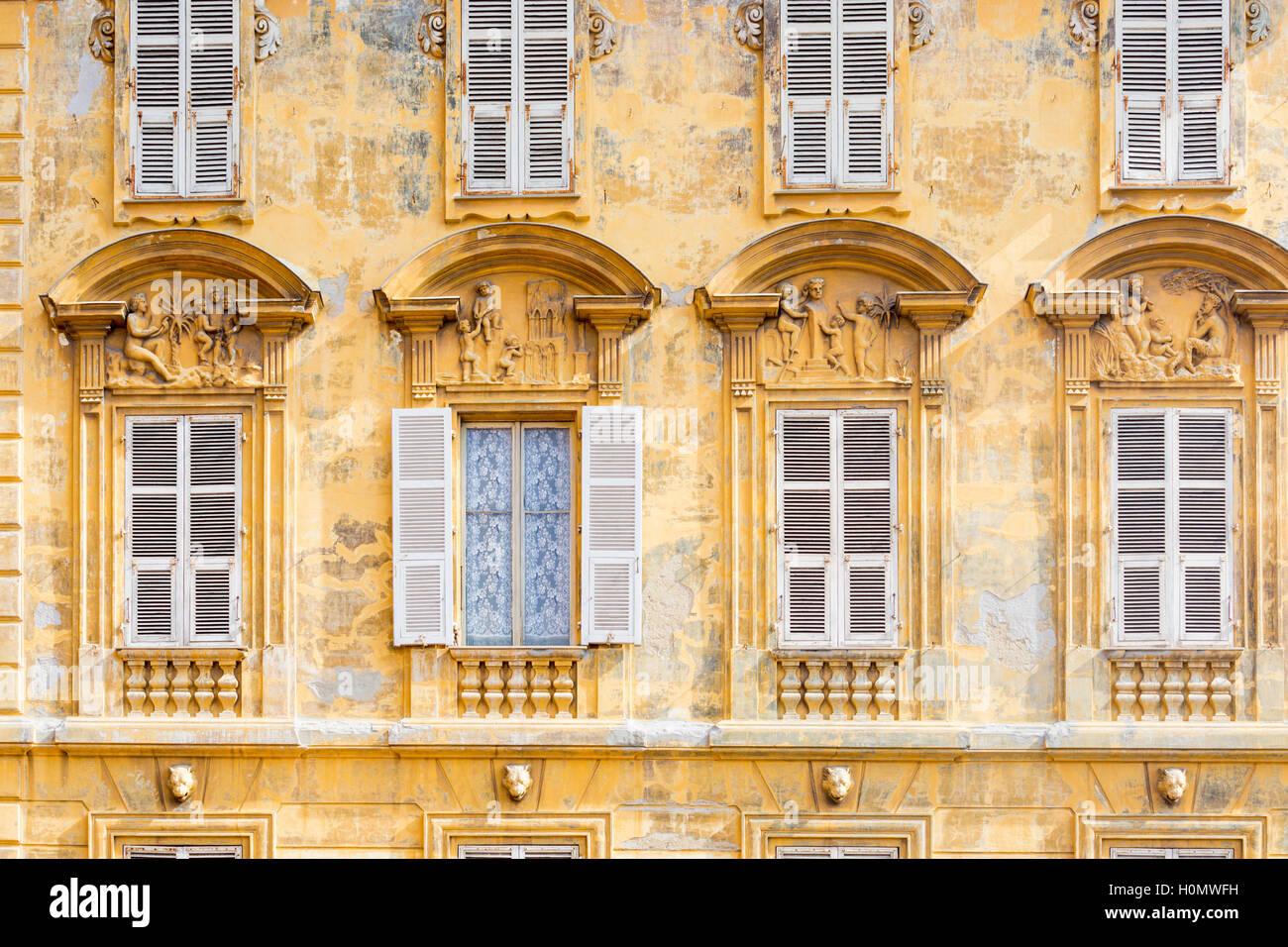 Architekturdetail, Nizza, Côte d ' Azur, Alpes-Maritimes, Frankreich Stockfoto