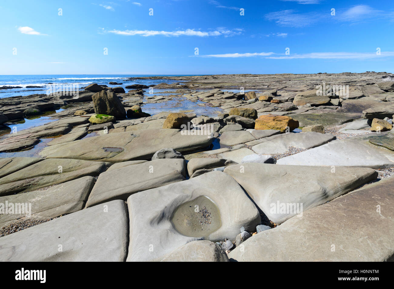 Details der erodierten Felsformationen, Coalcliff, New South Wales, NSW, Australien Stockfoto