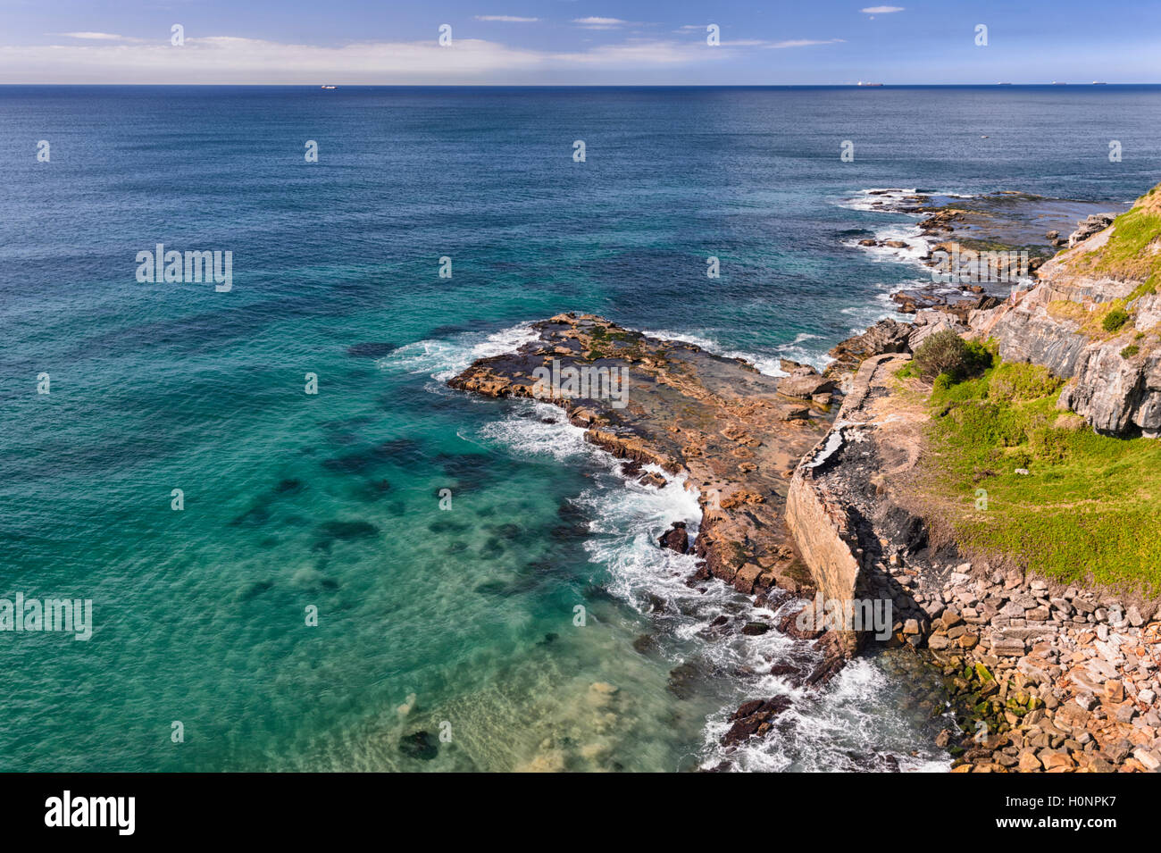 Blick auf die Küste entlang des Grand Pacific Drive, Coalcliff, Illawarra Region, New South Wales, NSW, Australien Stockfoto